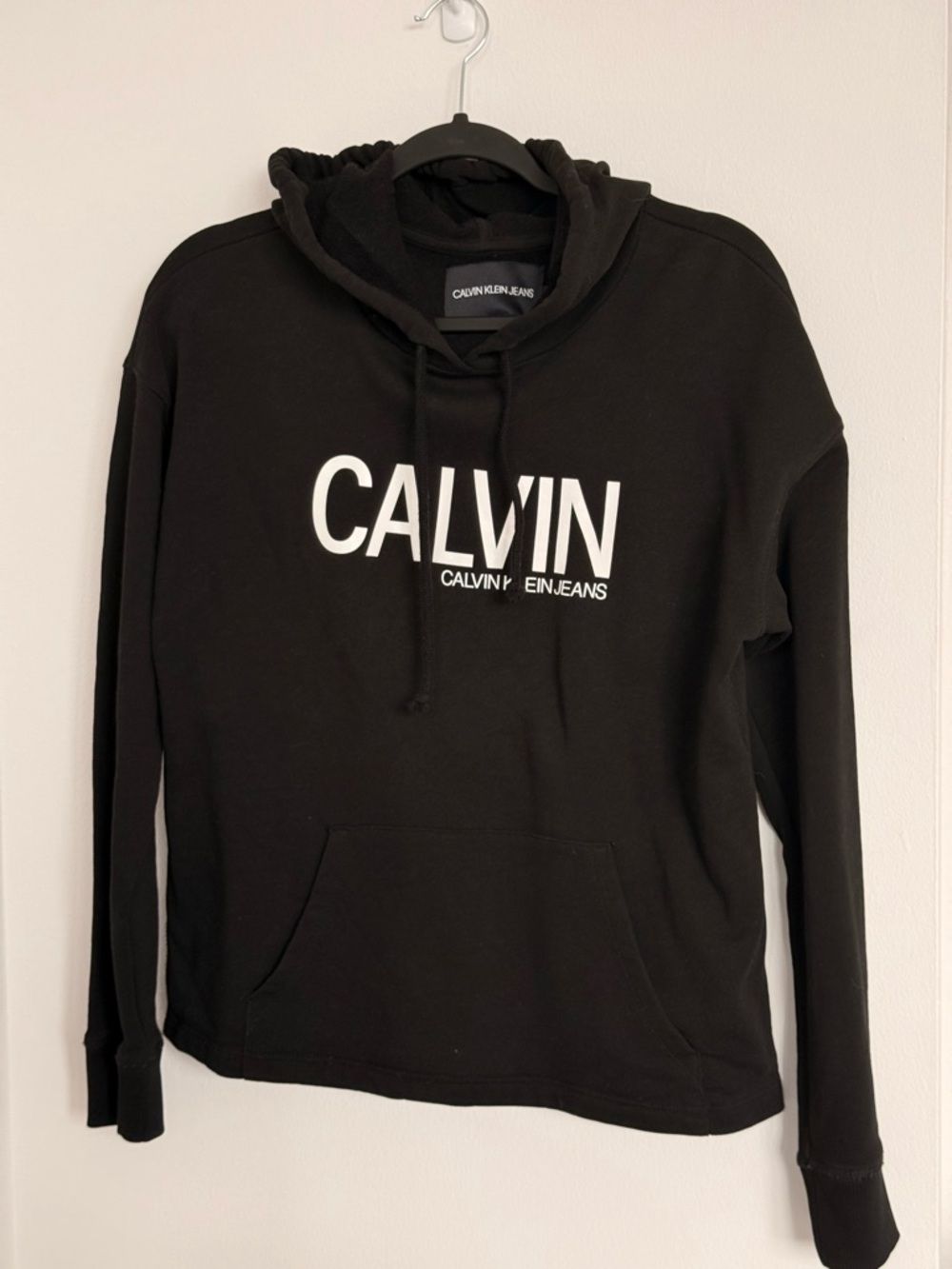 Calvin Klein Jeans Black Hoodie with White Logo